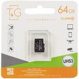 Карта памяти microSDHC T&G (UHS-1) 64GBSD  class 10 (без адаптера) (Гарантия 3года)
