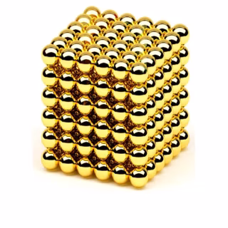 Игрушка-конструктор головоломка Неокуб Neocube 216 магнитных (Золотой)