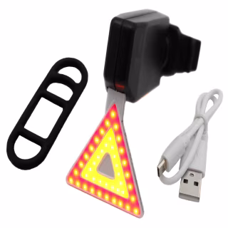 Велосипедный задний фонарь мигалка аккумуляторная Триугольник  902 microUSB