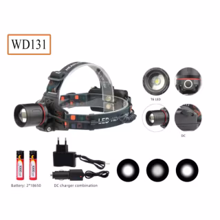 Налобный фонарь WD131, Акк., T6 LED, Zoom