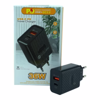 Сетевое зарядное устройство TZ63 (36W, Fast Charge)
