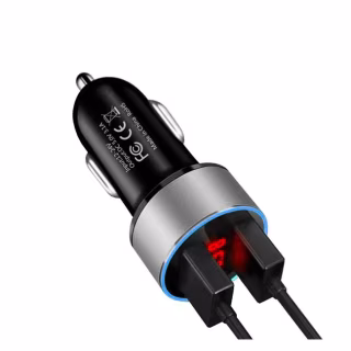 Автомобильное зарядное устройство USB x 2 + вольтметр HZ HC6