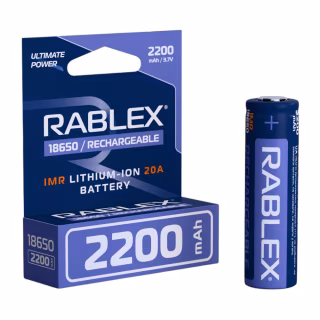 Акумулятор Rablex 18650, 2200 mAh, IMR, Li-ION, 20A, 3.7V, ВИСОКОТОВИЙ