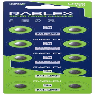 Батарейки-Таблетки Rablex LR60, AG1, New Design