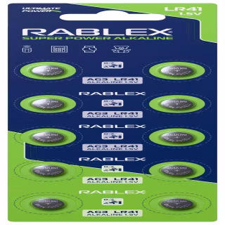 Батарейки-Таблетки Rablex LR41, AG3, New Design
