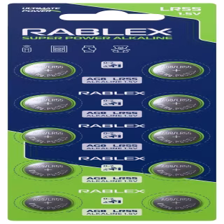 Батарейки-Таблетки Rablex LR55, AG8, New Design