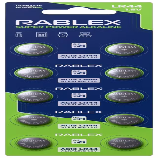 Батарейки-таблетки Rablex LR44, AG13, New Design