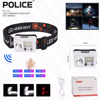 Налобный фонарь Bailong PL-111L, red+white, Type-C, Sensor