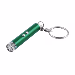 Фонарь брелок (LED+Лазер) 9618-2LED, лазер, 3xAG3,/кольцо/ (прозрачные 2)