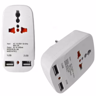 Универсальный адаптер 2в1, переходник+зарядка USB  / NK-823/ 7043