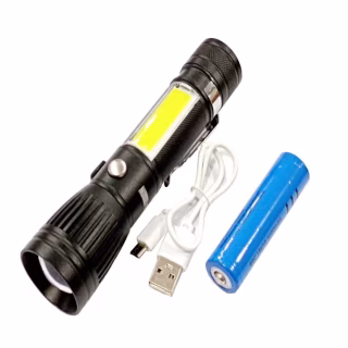 Ручной фонарь Police RB224, Li-ion 18650, T6+COB, Zoom/ ЗУ USB