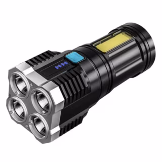 Ручний ліхтар X509, S03-4LED+COB, Li-Ion акум, ЗУ micro USB