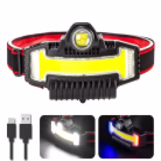 Налобный фонарь Bailong BL-W685-LTS+COB, Белый, RGB, Li-Ion аккум., ЗУ Type-C, Box