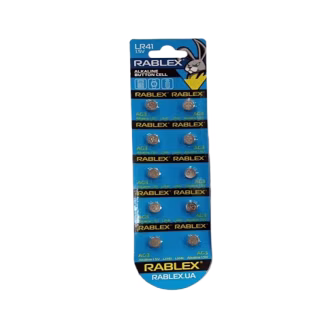 Батарейки-Таблетки Rablex LR41/AG3/1.5V блистер 10шт.
