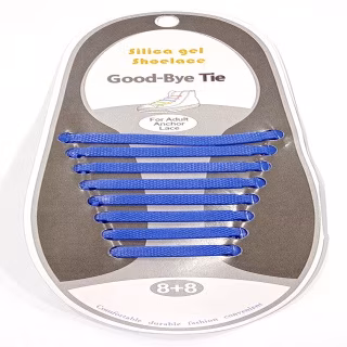 #20 Силиконовые шнурки набор 8+8шт №20 СИНИЕ