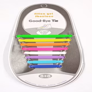 #20  Силиконовые шнурки набор 8+8шт №20 РАЗНОЦВЕТНЫЕ