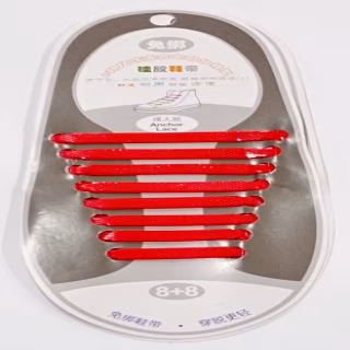 #20 Силиконовые шнурки набор 8+8шт №20 КРАСНЫЕ