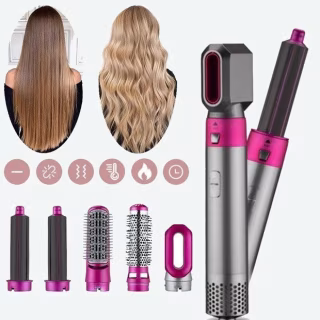 Фен щетка стайлер (styler) 5 в 1 мультистайлер для завивки и укладки волос с насадками