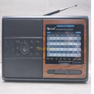Радіоприймач Golon RX-3050, кольору срібло, дерево