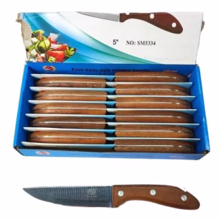 Нож кухонный с деревянной ручкой SM5334 5", 23см