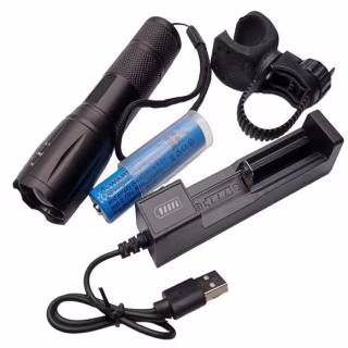 Ручной фонарь Police BL-1831, 18650, зарядка, вело крепление