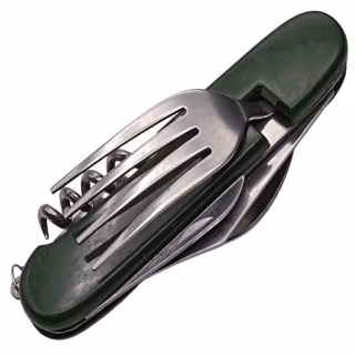 Туристический столовый прибор Зелёный средний