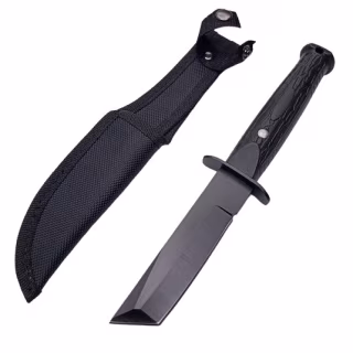 Нож охотничий Танто чёрный 2037, 23см