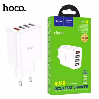 Сетевое зарядное устройство 4xUSB Hoco C102A (18W, Fast Charge)