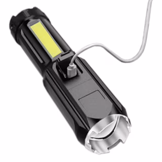 Ручной фонарь 81022-XPE+COB, Li-Ion аккумулятор, zoom, ЗУ Type-C