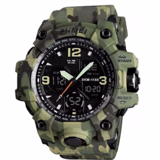 Часы наручные SKMEI 1155BCMGN, GREEN CAMO, 9733