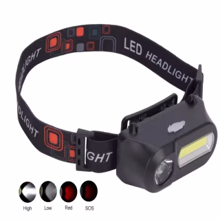 Налобный фонарь Bailong BL-1804R, LED+COB, красный, белый, аккумулятор 18650, micro USB, 8920