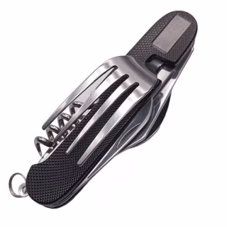 Туристический столовый прибор 706 ALL чёрный средний