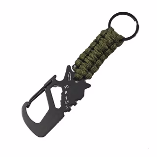 Брелок - Карабин мультитул для ключей зелёный 2214