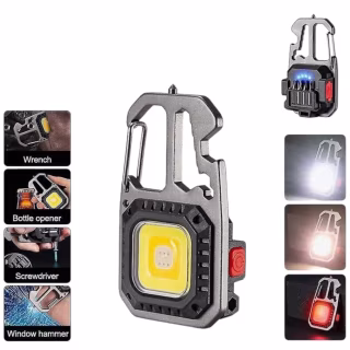 Фонарь для кемпинга PL412, W5138 COB, желтый, красный, type-c,индикатор, карабин, мультитул