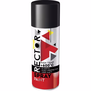 Аерозольна фарба для автомобіля RECTOR жаростійка чорна, в аер. упаковці 400 мл (000013237)