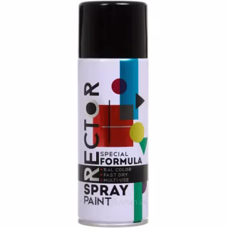 Аэрозольная краска для автомобиля RECTOR універсальна 9005 чорний МАТ 400мл (000015322)