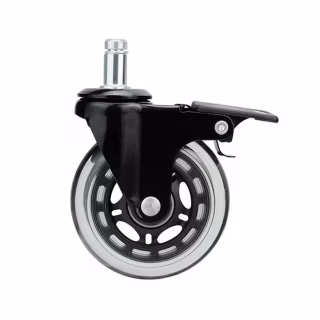 Ролик для кресла Аклас FI 11 бесшумный со стопором D-75, Прозрачный (00166280)