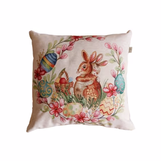 Наволочка Прованс гобеленовая декоративная Зайчатая в веночке Злагода 45х45 см (034254)