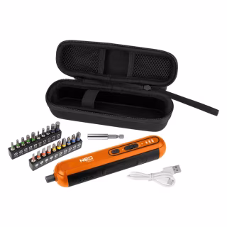 Викрутка акумуляторна Neo Tools 4in1 1.5Ah, 4.5Нм, 230об/хв, 20 біт, кейс (04-199)