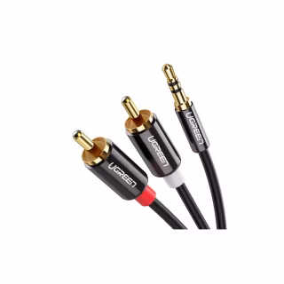 Кабель мультимедійний 3.5mm M to 2xRCA M 2.0m AV116 black Ugreen (10584)