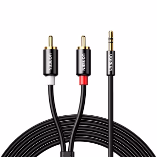 Кабель мультимедийный 3.5mm M to 2xRCA M 3.0m AV116 black Ugreen (10590)