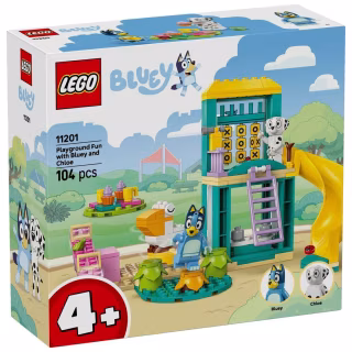 Конструктор LEGO Bluey Веселощі з Блуї та Хлоєю на ігровому майданчику (11201)