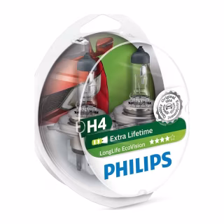 Автолампа Philips H4 LongLife EcoVision, 2шт (12342LLECOS2)