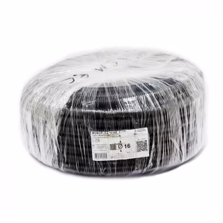 Труба гофрированная с протяжкой D16/10.7 мм, PVC, УФ стойкая, чёрная, бухта 50м Kopos (1416ED_F50D)