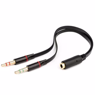 Перехідник 3.5mm F to 2x3.5mm M 0.1m (4pin) Atcom (17488)