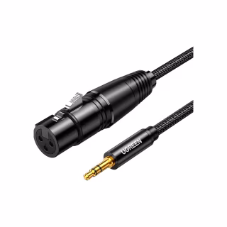 Кабель мультимедійний 3.5mm M to XLR F 2.0m AV182 black Ugreen (20244)