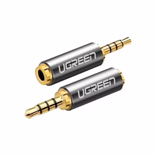 Перехідник 2.5mm M to 3.5mm F adapter black Ugreen (20501)