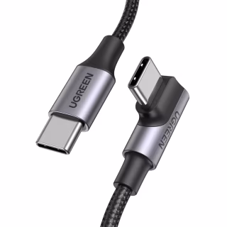 Дата кабель USB-C 2.0 to USB-C 3.0m 90° corner US334 black Ugreen (20583)