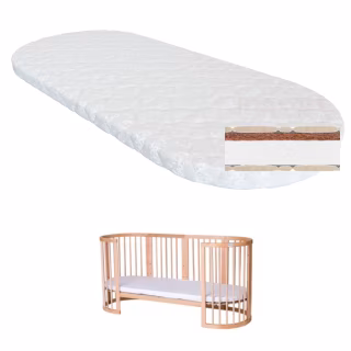 Матрац для дитячого ліжечка Ingvart Smart Bed Oval кокос+поролон, 60х72 см (2100083000008)