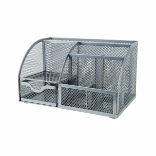 Настольный набор Axent подставка-органайзер 220x140x130 мм металлическая, серебристая (2125-03-A)